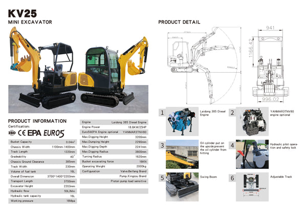 Mini Excavator 25K | Compact Crawler Hydraulic Excavator